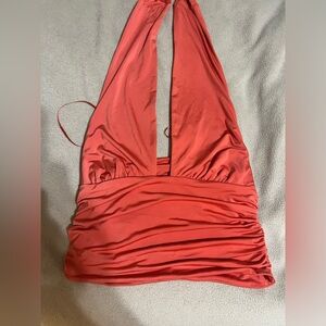 NWT!! Express Body Contour halter top. Color: Coral orange. Size: small.